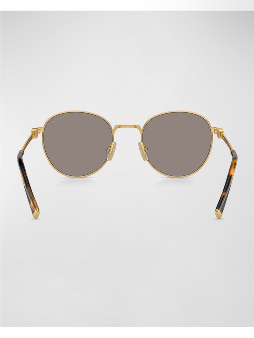 Miu Miu Gold Rim Round Sunglasses - full inclusion with shopping bag - Picture 6 of 14
